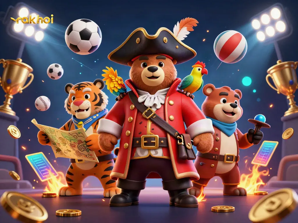 Experience the vibrant action of rakhoi with 3D characters and dynamic sports elements in a thrilling betting scene.