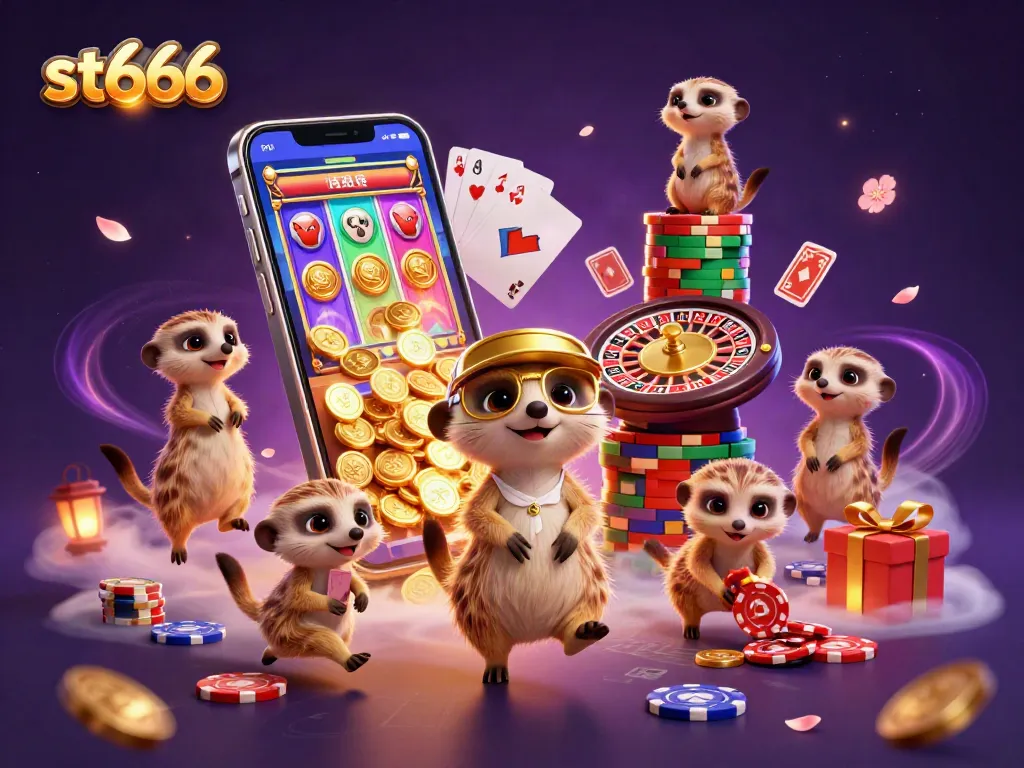 Experience gaming excitement at st666 casino with lively meerkats in a vibrant casino operation.