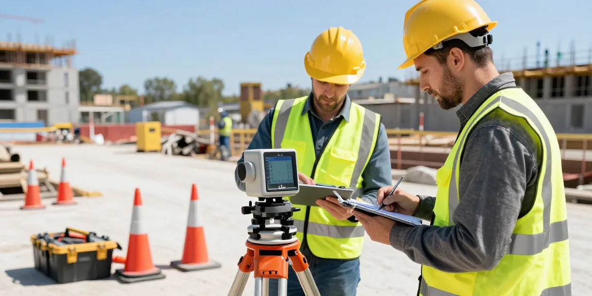 Utility Surveyors Surrey team using ground-penetrating radar to locate underground utilities at a construction site.