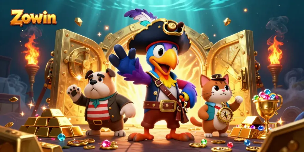 Zowin enhances your gaming experience with thrilling jackpot adventures, treasure vaults, and animated casino characters.