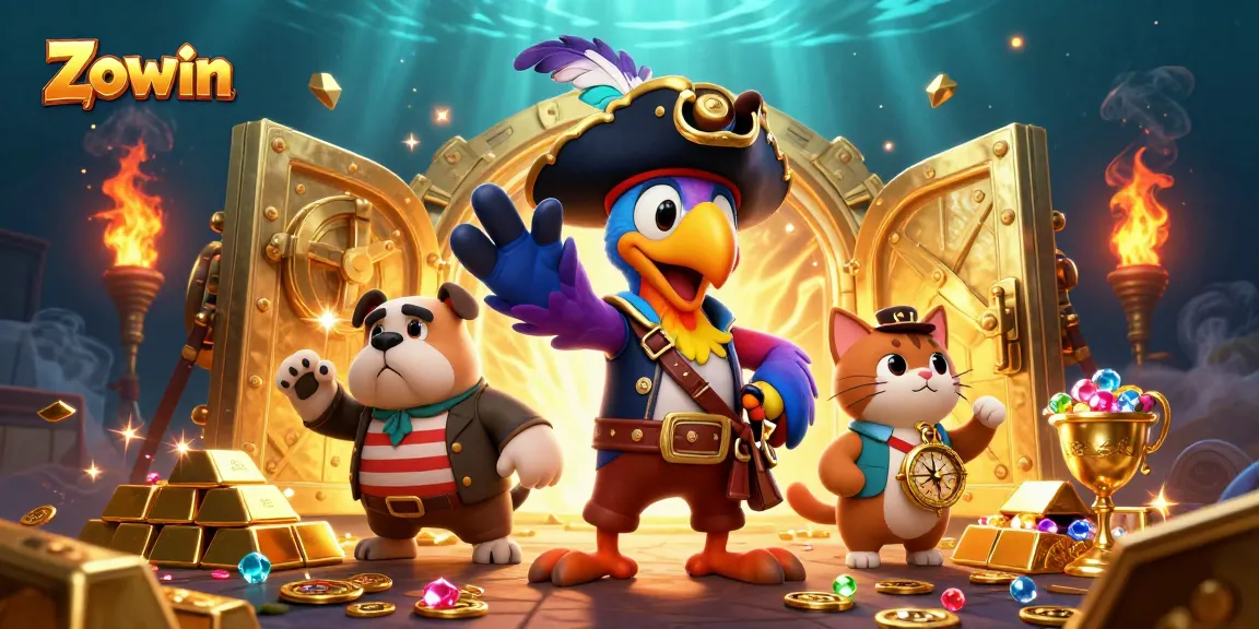 Zowin enhances your gaming experience with thrilling jackpot adventures, treasure vaults, and animated casino characters.