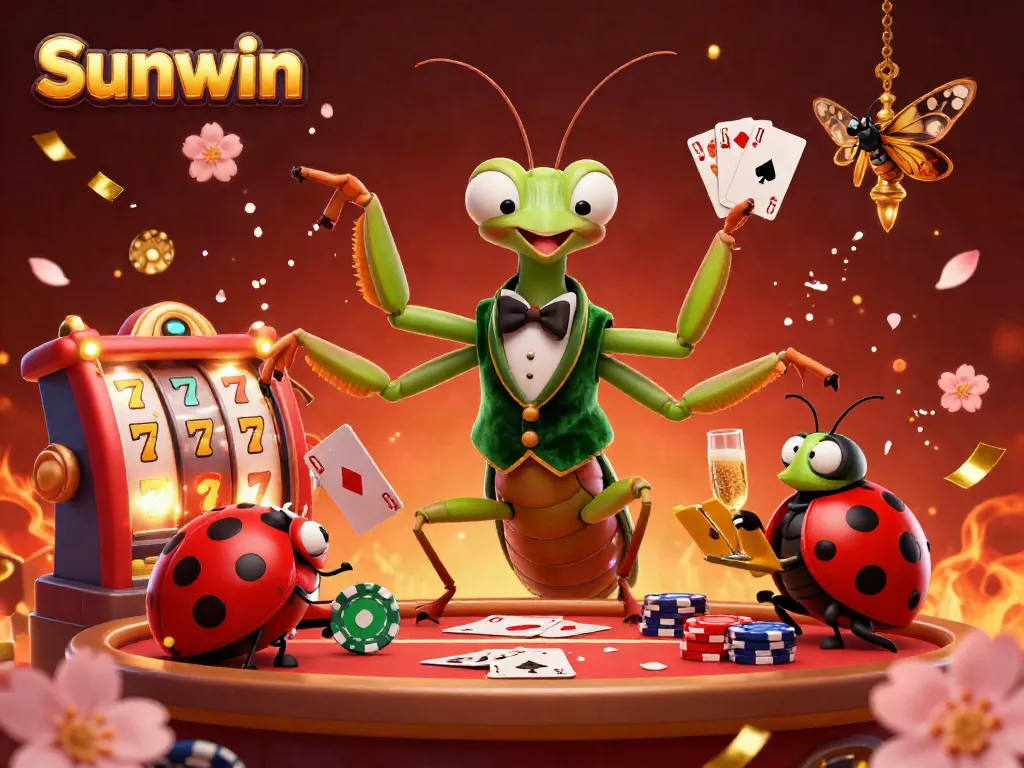 Experience exciting gameplay with Sunwin’s casino-themed illustration, showcasing dynamic action.