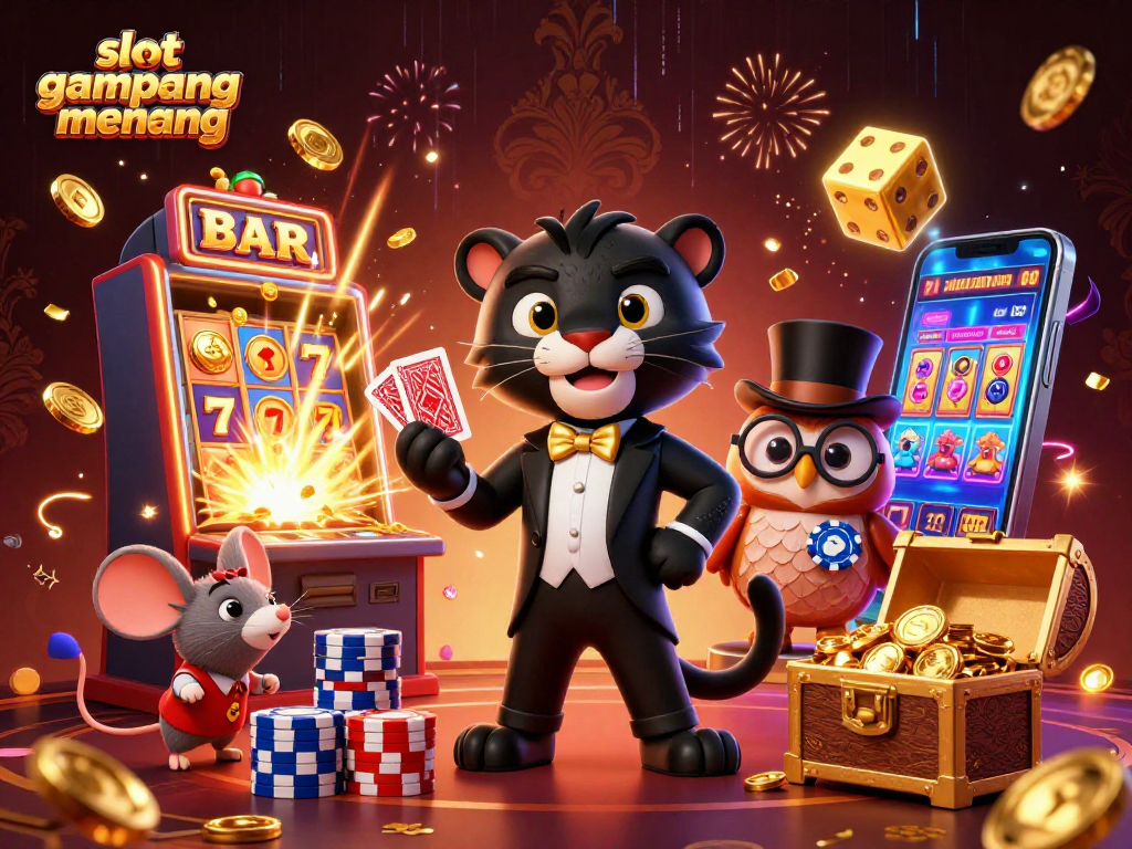 Engage with slot gampang menang in a vibrant casino scene full of excitement and winning possibilities.