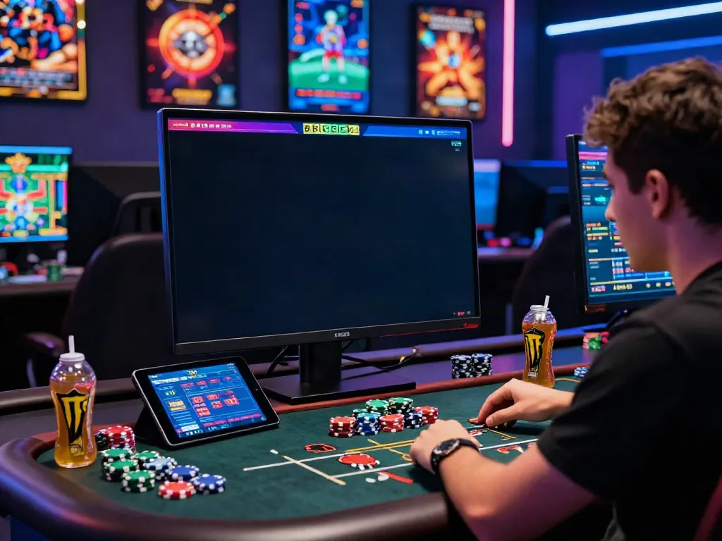 Player engaged in online betting on 8kbet, showcasing vibrant gaming experience and strategy elements.