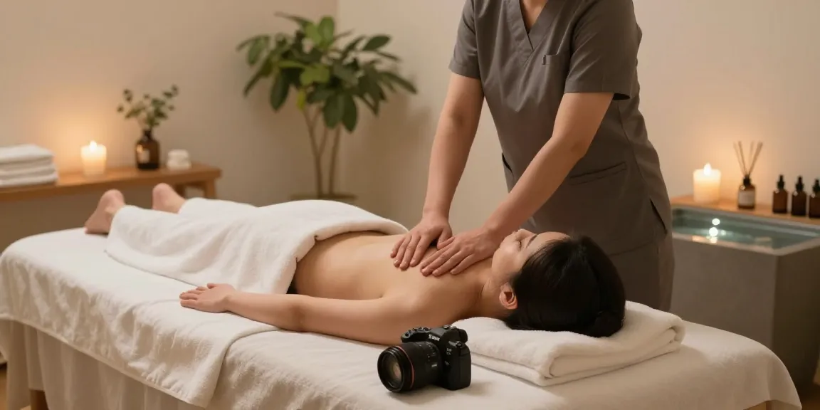 Relaxing 서울출장안마 session showcasing a soothing atmosphere in a tranquil massage room.