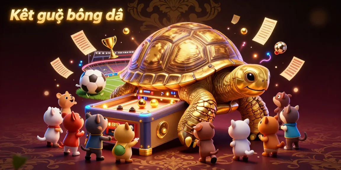 Kết quả bóng đá sports betting scene with a colossal tortoise pinball machine and excited animals engaging in gameplay.