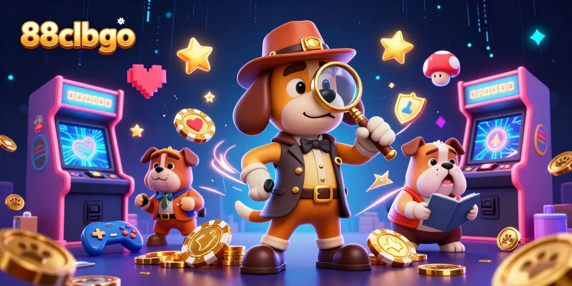 Engage with 88clbgo’s thrilling poker chip clues and vibrant gaming elements in this casino-themed illustration.
