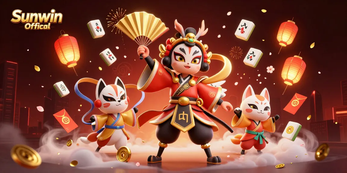 Experience immersive gameplay with Sunwin Official's vibrant casino-themed illustration featuring dynamic elements and characters.