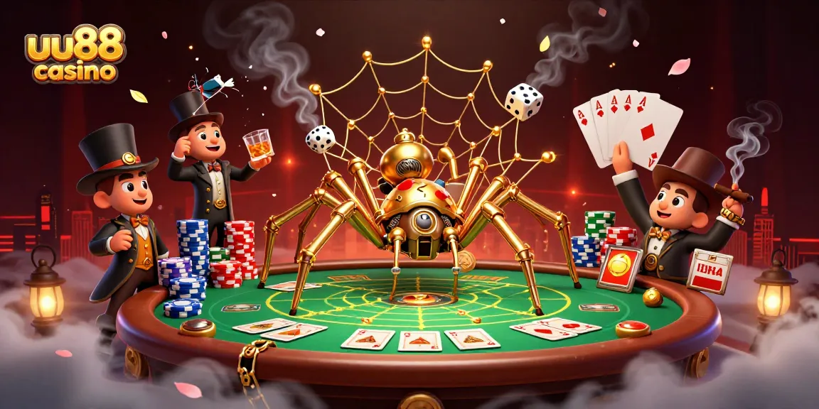Experience the excitement of uu88 casino with a vibrant steampunk-themed illustration depicting key gaming elements.