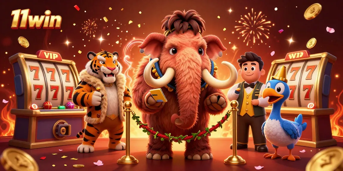 Experience exciting casino adventure at 11win with cartoon characters and vibrant visuals.