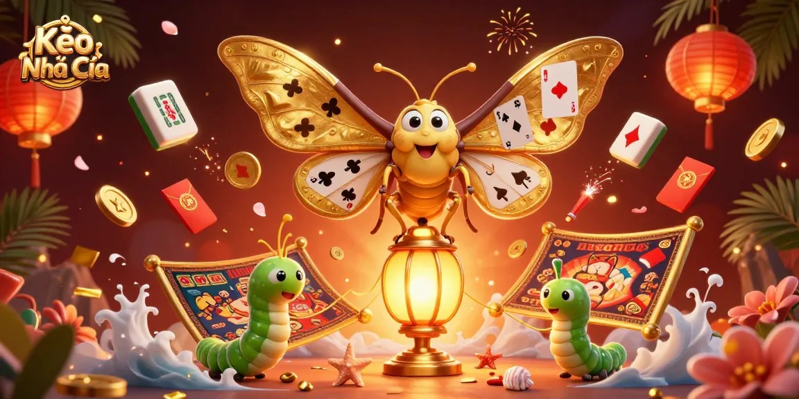 Kèo Nhà Cái showcases an atlas moth amid dynamic casino elements for exciting gambling visuals.